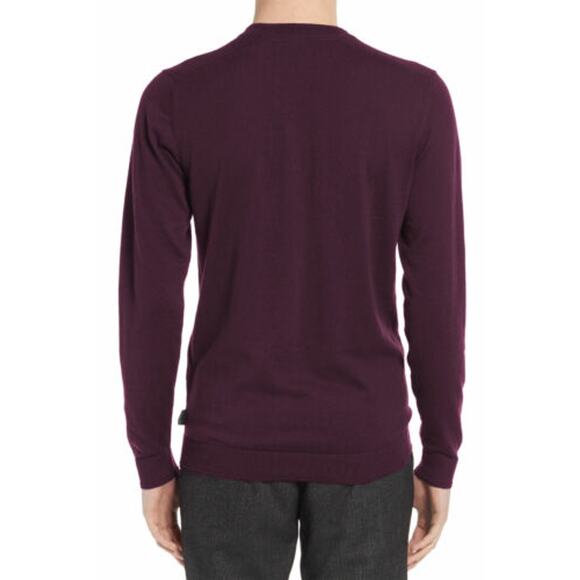 Ted Baker NWT London Men's Sandkas Slim Fit Crewneck Purple Sweater Size 7 XXXL - Picture 2 of 11